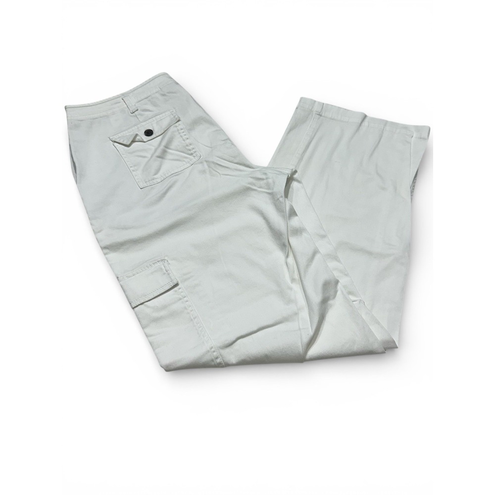 Liz Claiborne New York Womens White Stretch Cargo Pants / Utility‎ Pants Size 14